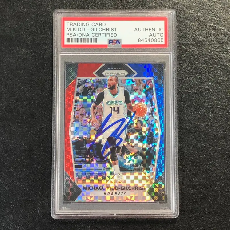 2017 Panini Prizm #237 Michael Kidd-Gilchrist Signed Card AUTO PSA Slabbed Hornets