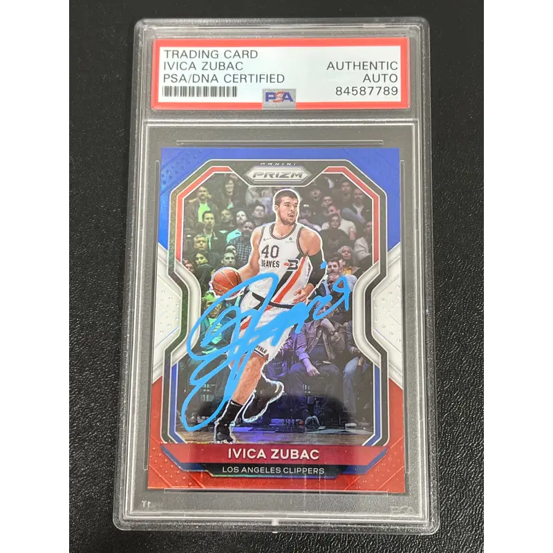 2020-21 Panini Prizm #196 Ivica Zubac Signed Card AUTO PSA Slabbed Clippers