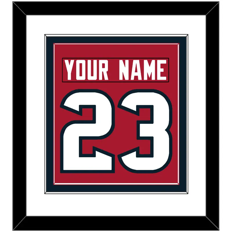 Houston Nameplate & Number (Back) Combined - Alternate Red (2003-2023) - Double Mat 1