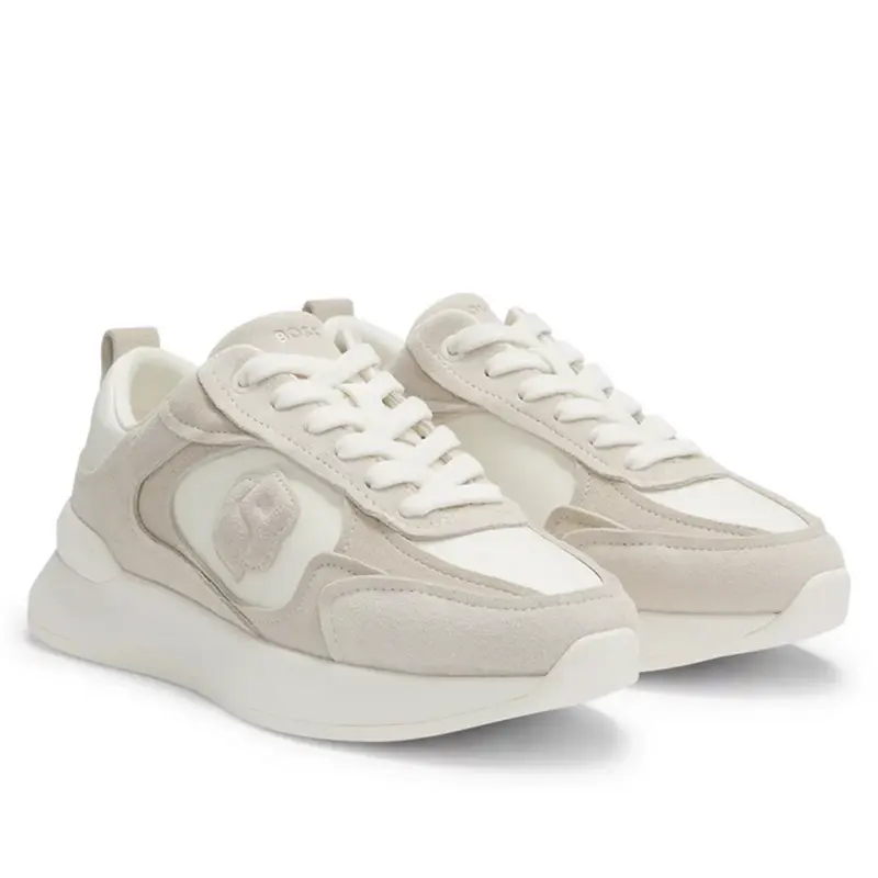 HUGO BOSS WOMENS SNEAKERS WHITE B ICON RUNN SDNAP 50548288118