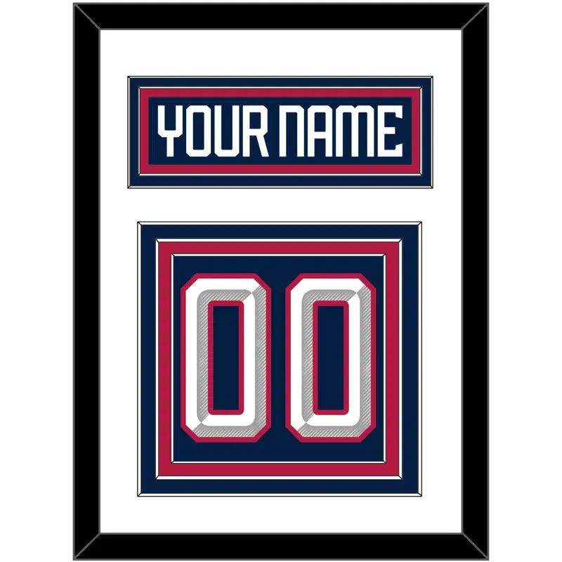 United States Men's Hockey Nameplate & Number (Back) - 2025 4 Nations Blue - Triple Mat 1