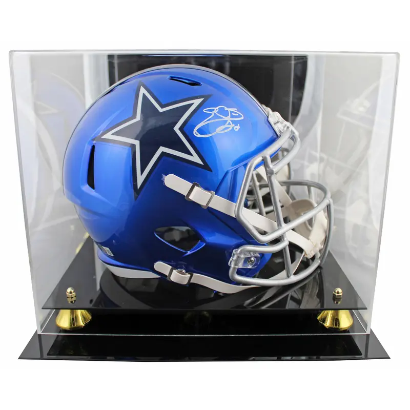 Cowboys Emmitt Smith Signed Flash Full Size Speed Rep Helmet W/ Case BAS Witness