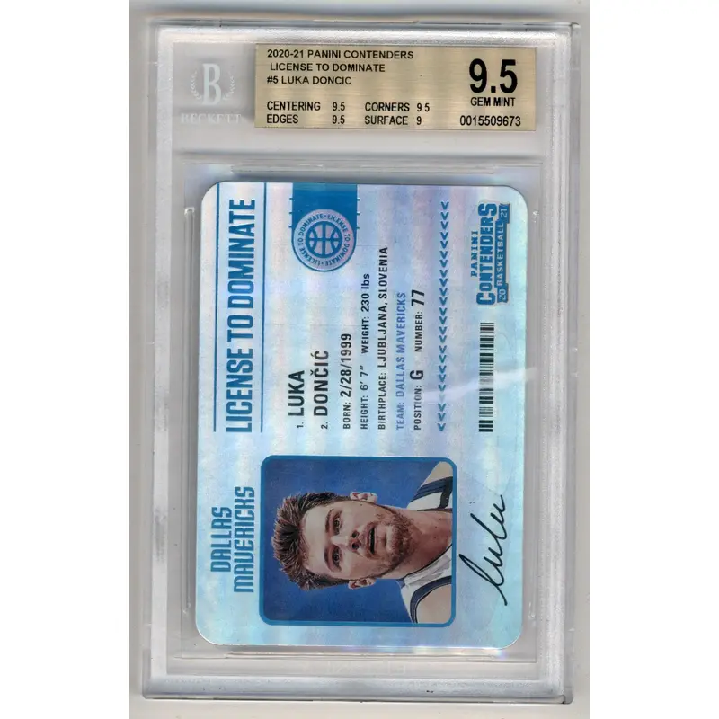 Luka Doncic 2020 Panini Contenders License to Dominate BGS 9.5 Gem Mint