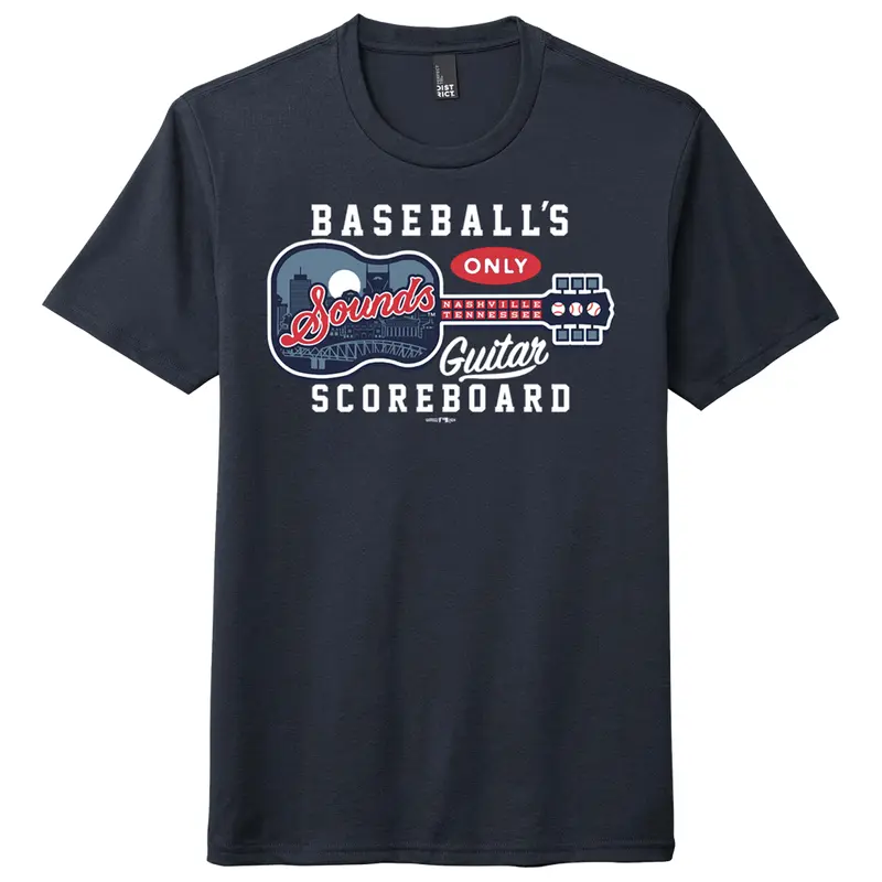Nashville Sounds Navy Guitar Scoreboard Tee