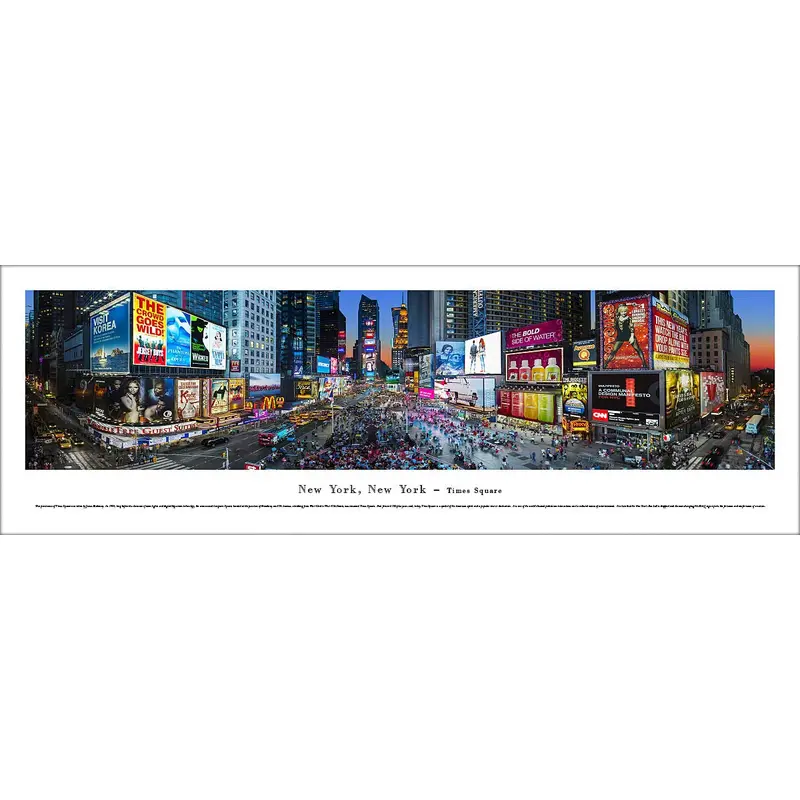 New York Times Square "Bright Lights of Broadway" Panoramic Poster Print - Blakeway