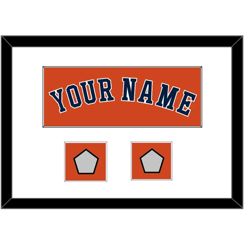 Houston Name & 2 World Series Jersey Patches - Alternate Orange - Single Mat 1