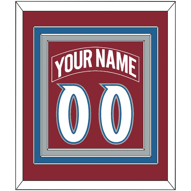 Colorado Nameplate & Number (Back) Combined - Road Burgundy (1995-1996) - Triple Mat 2