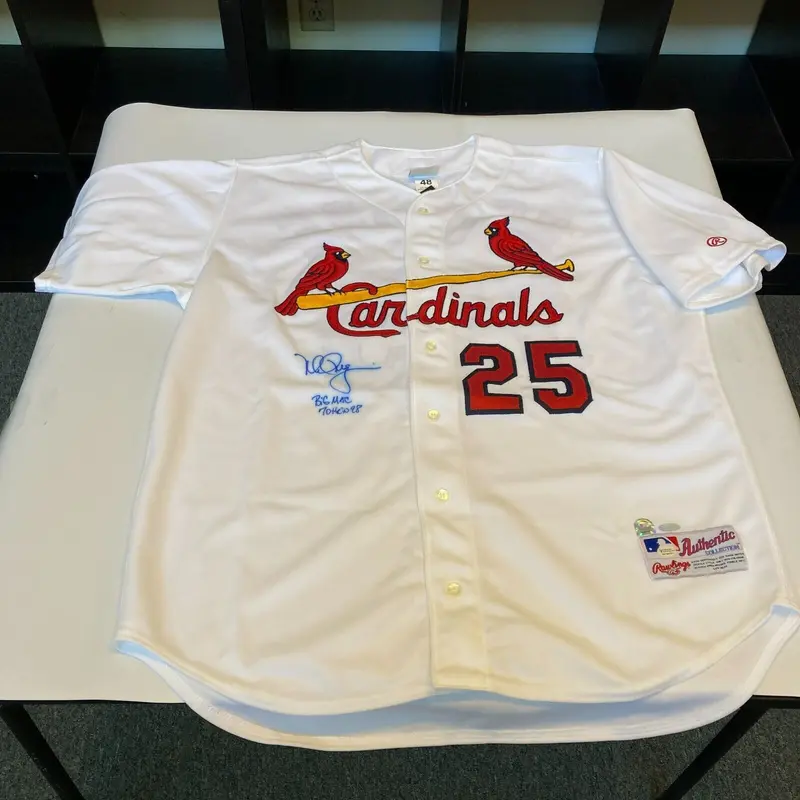 Mark Mcgwire "Big Mac 70 HR 1998" Signed St. Louis Cardinals Game Model Jersey