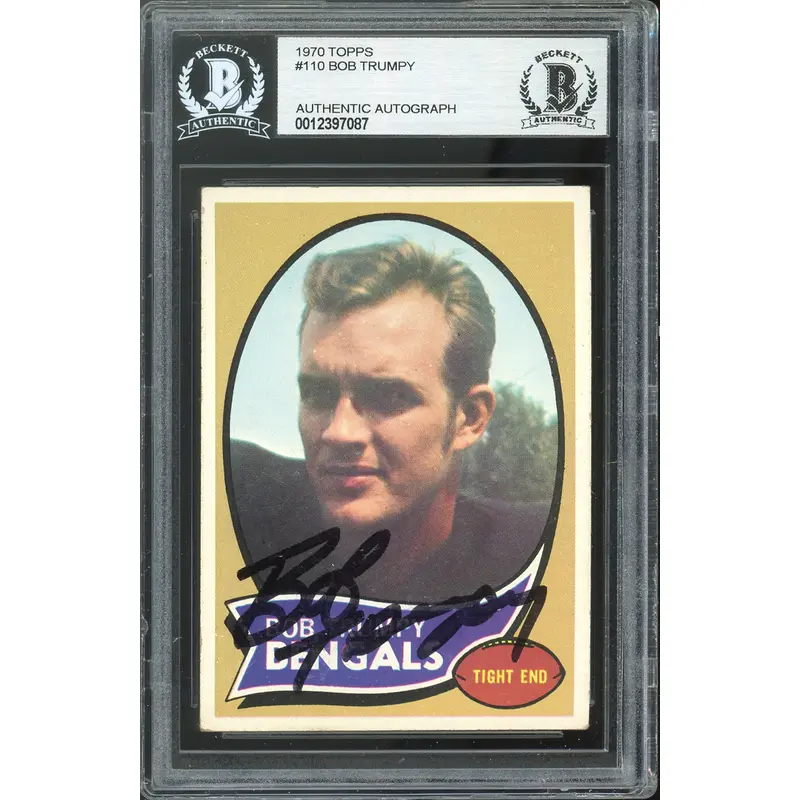 Bengals Bob Trumpy Authentic Signed 1970 Topps #119 Card BAS Slabbed