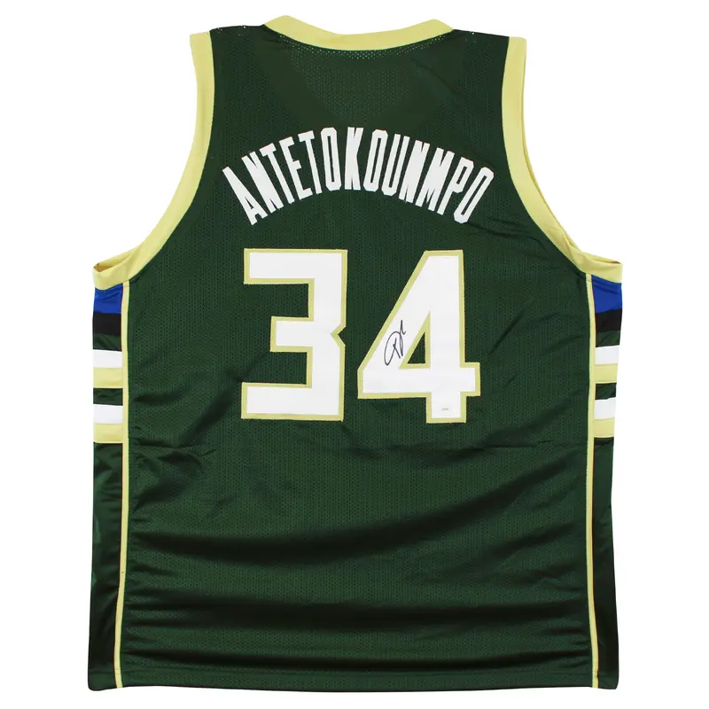 Giannis Antetokounmpo Authentic Signed Green Pro Style Jersey JSA