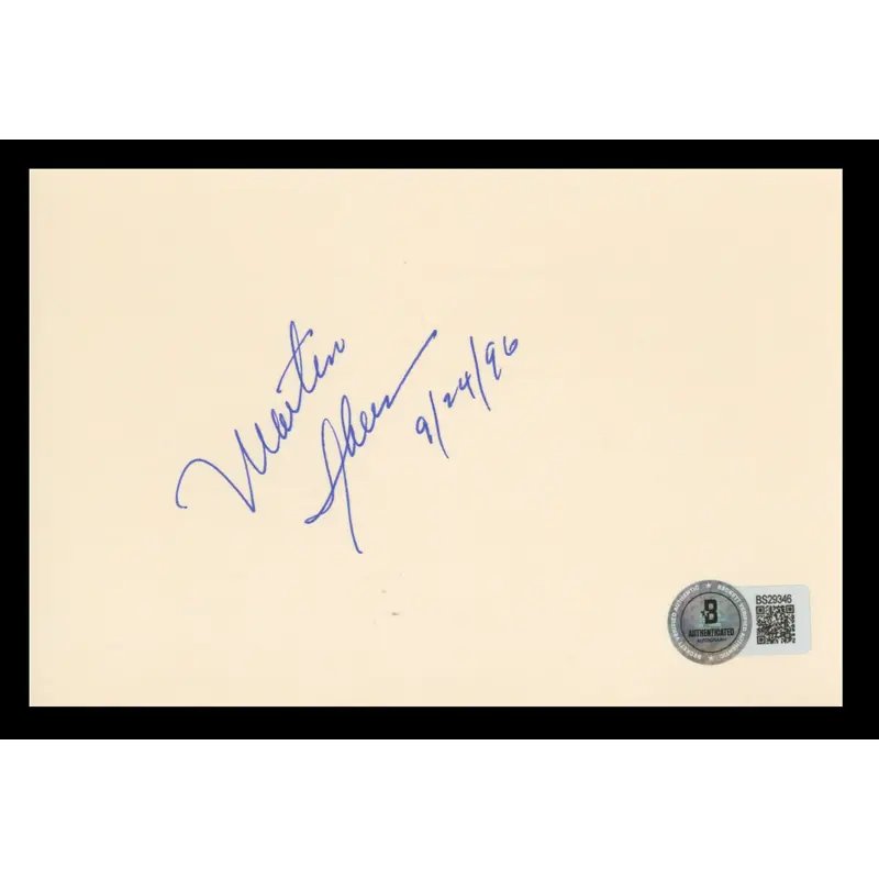 Martin Sheen Apocalypse Now Authentic Signed 4x6 Index Card BAS #BS29346