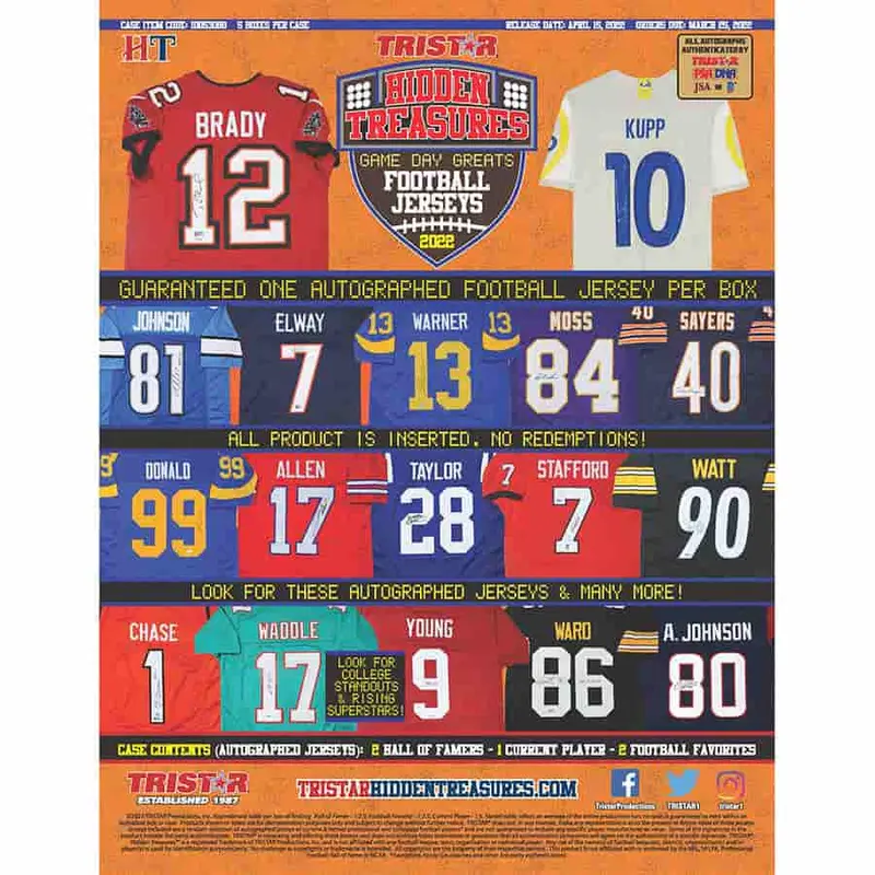 2022 Tristar Hidden Treasures GDG Auto Football Jerseys