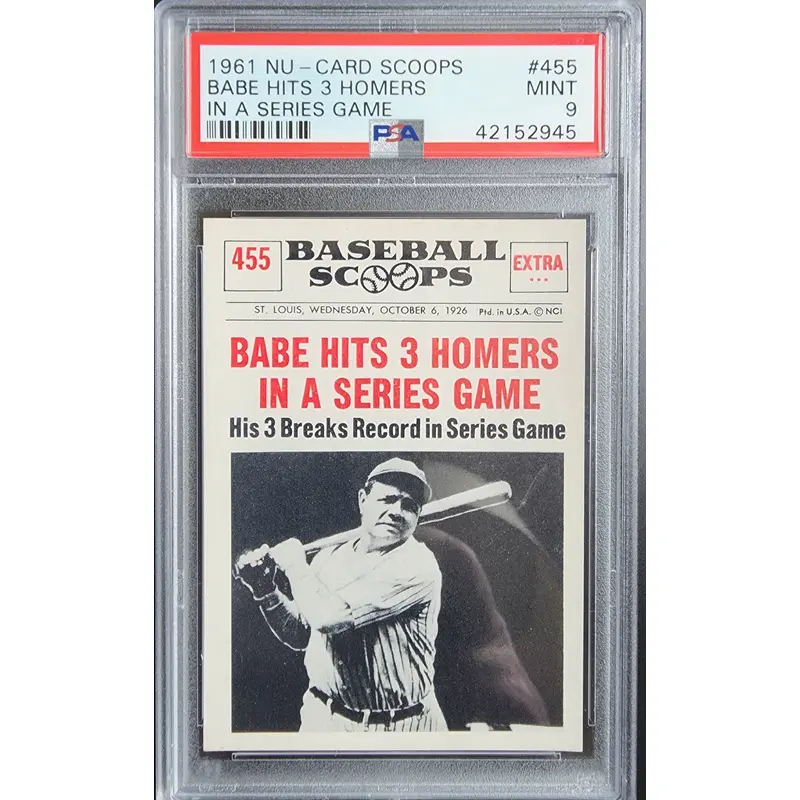 Babe Ruth 1961 Nu-Card Scoops #455 PSA 9 Mint