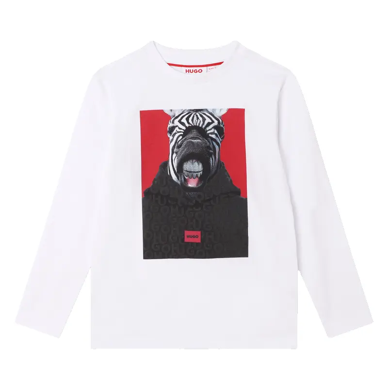 HUGO BOSS T SHIRT KIDS WHITE LS TEE G25141 10P