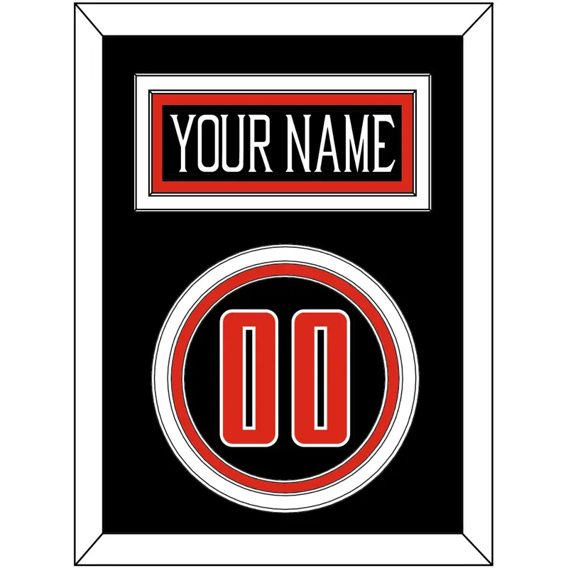 Texas Tech Baseball Nameplate & Number (Back) - Alternate Black (2018-2019) - Triple Mat 2