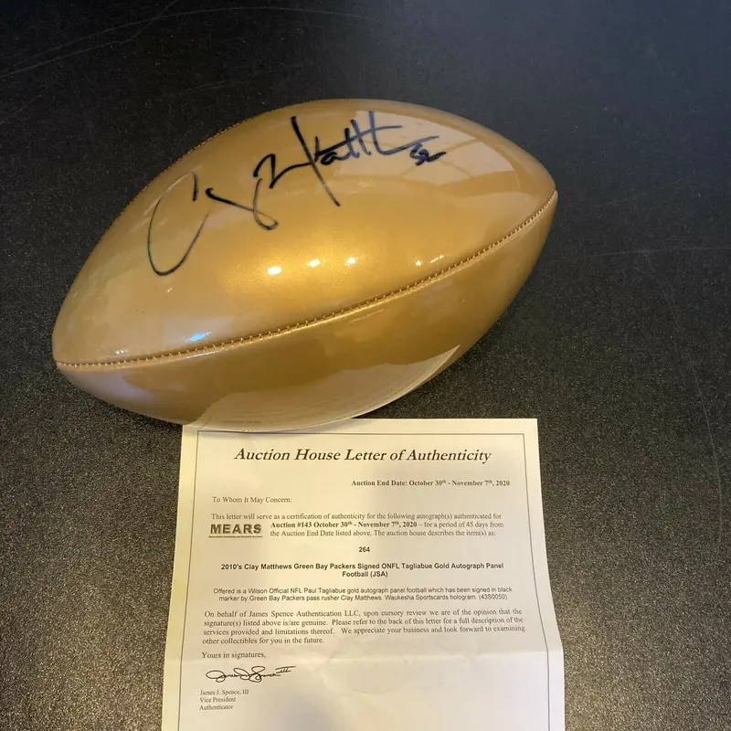 Clay Matthews Signed Wilson NFL Game Football Green Bay Packers JSA COA