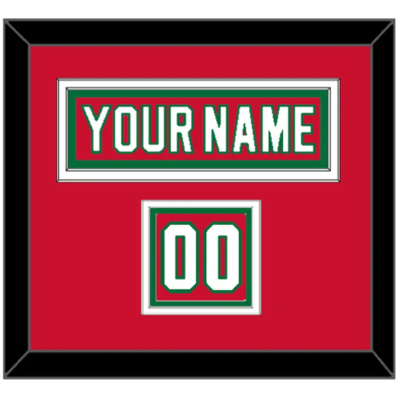 New Jersey Nameplate & Number (Shoulder) - Heritage Red (2010-2017) - Triple Mat 2
