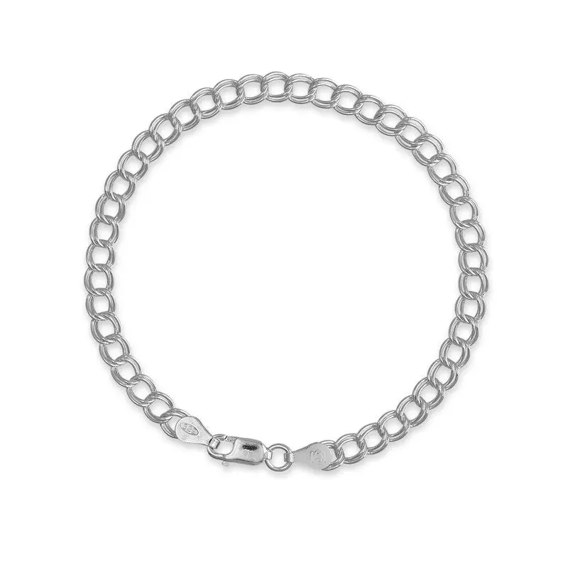 Sterling Silver 4mm Charm Bracelet