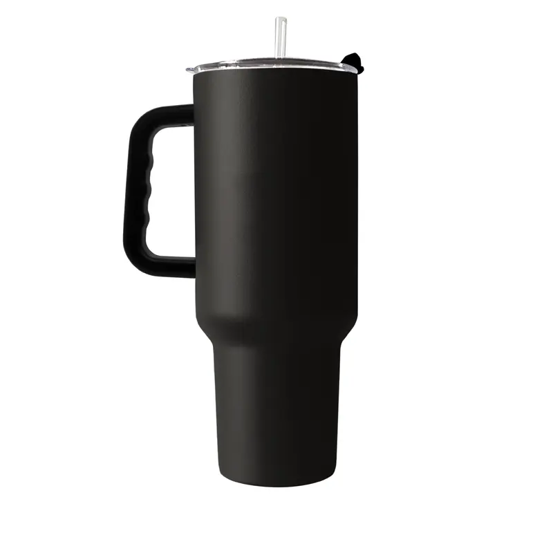 Plain Black 40oz Powder Coat Tumbler