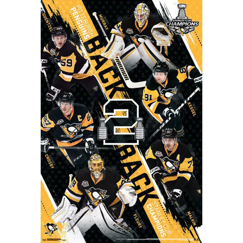 Pittsburgh Penguins "Back To Back" 2017 Stanley Cup Champions Commemorative Poster