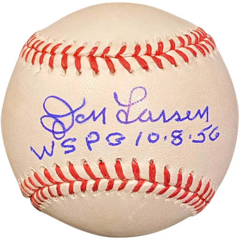 Don Larsen Autographed MLB Baseball w/ "WS PG 10-8-56"