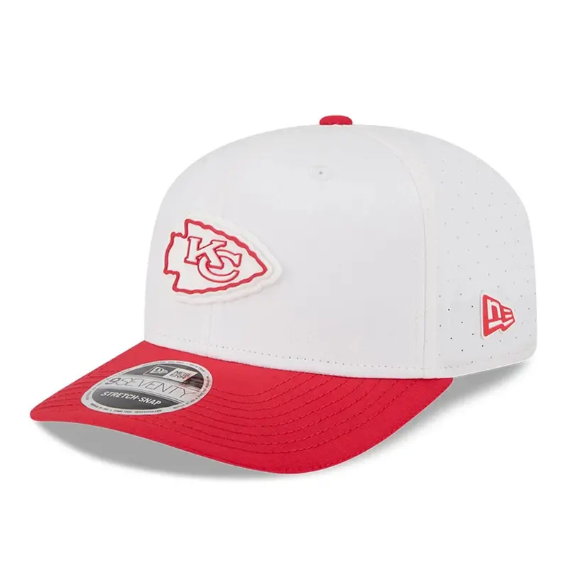 Kansas City Chiefs NFL Training 2025 White 9SEVENTY Stretch Snap Adjustable Cap