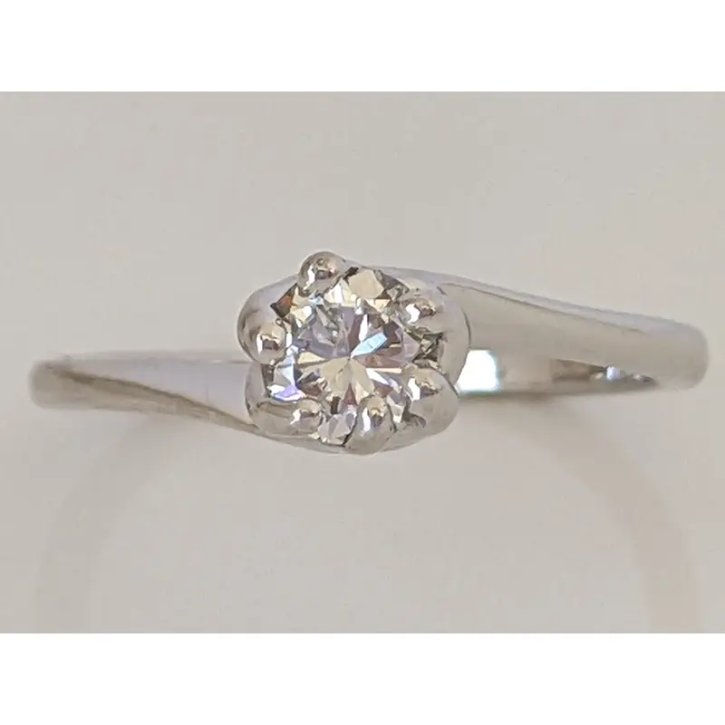 14K .38 CARAT TOTAL SI1 I DIAMOND ROUND BYPASS ESTATE RING 2.4 GRAMS