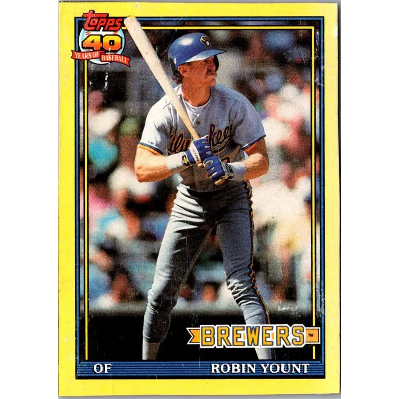 1991 Topps Wax Box Cards Robin Yount #P