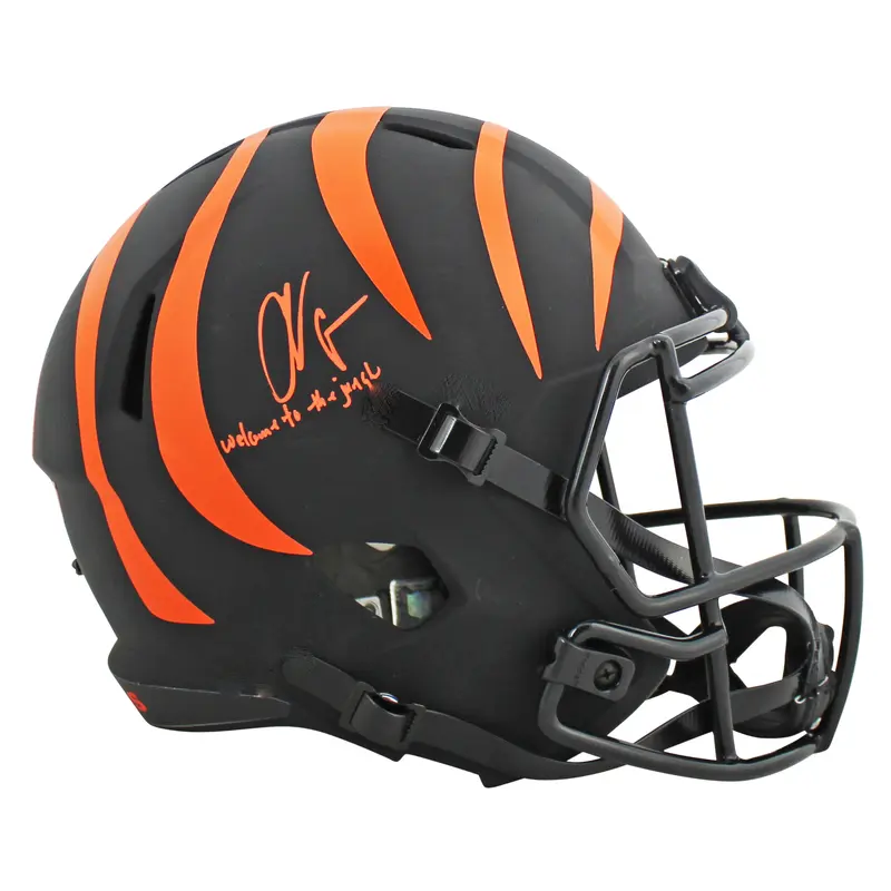 Bengals Chad Johnson "WTTJ"  Signed Eclipse Full Size Speed Rep Helmet JSA