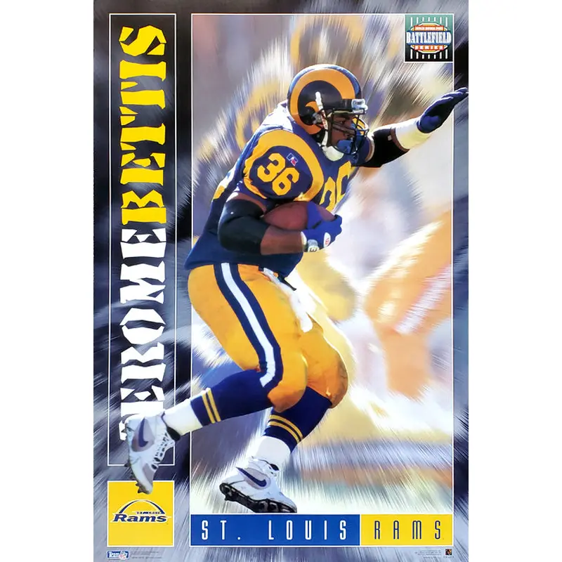 Jerome Bettis "Battlefield" St. Louis Rams NFL Football Action Poster - Costacos 1995
