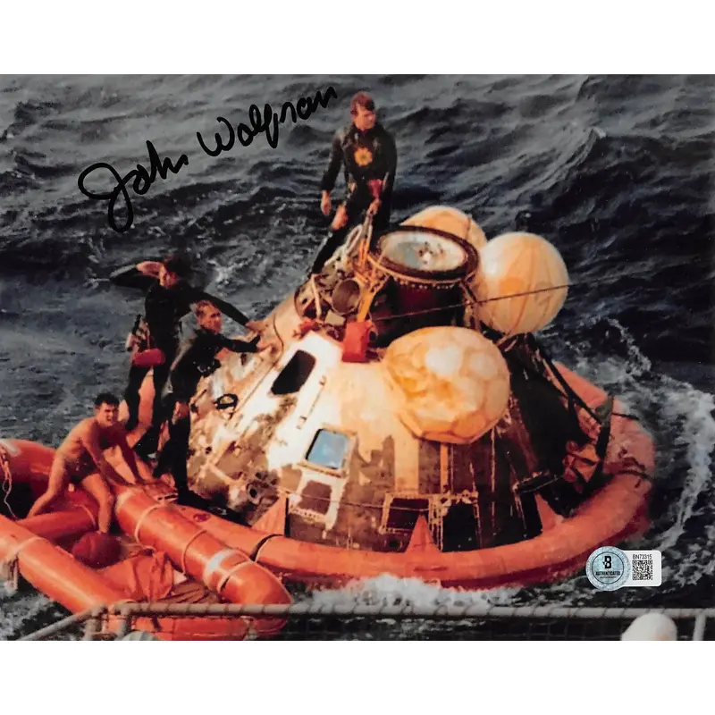 John Wolfram Apollo 11 Authentic Signed 8x10 Horizontal Photo Autographed BAS 1