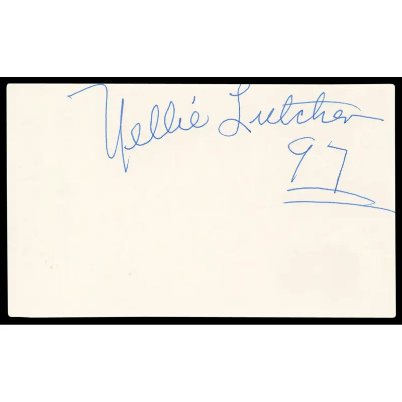Nellie Lutcher Musician Authentic Signed 3x5 Index Card Autographed BAS #BL98903
