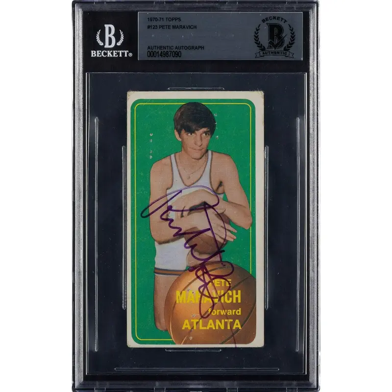 1970 Topps Pete Maravich Signed Autographed Rookie RC  #123 BGS Certified RARE