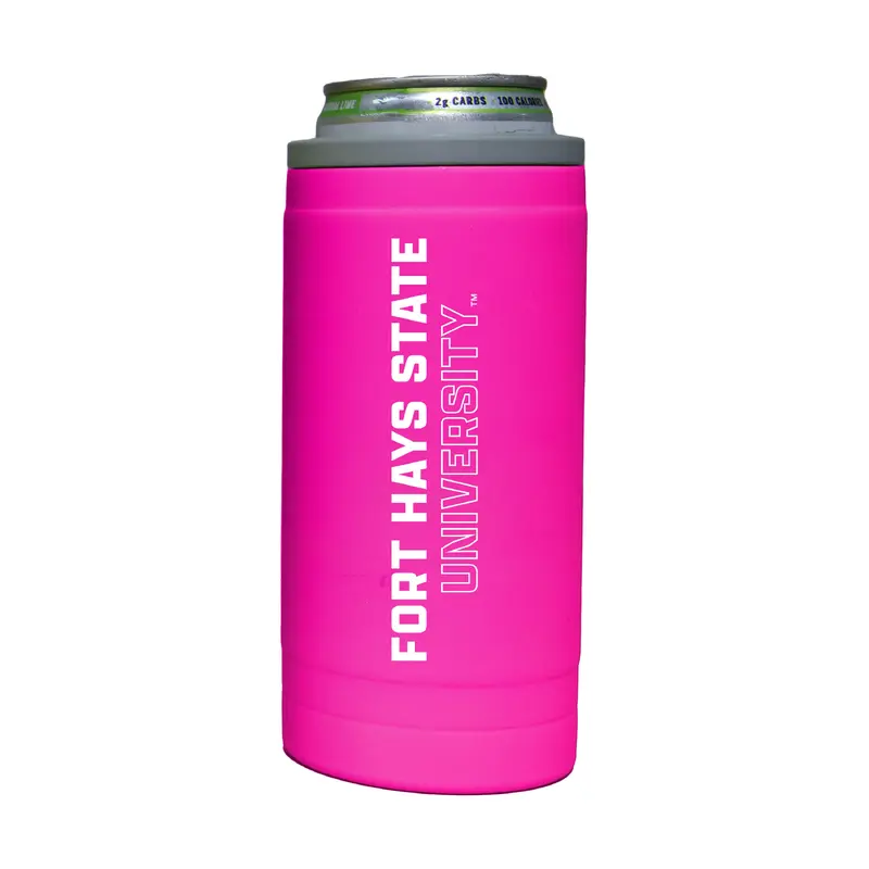 Fort Hays State 12oz Electric Stacked Soft Touch Slim Coolie