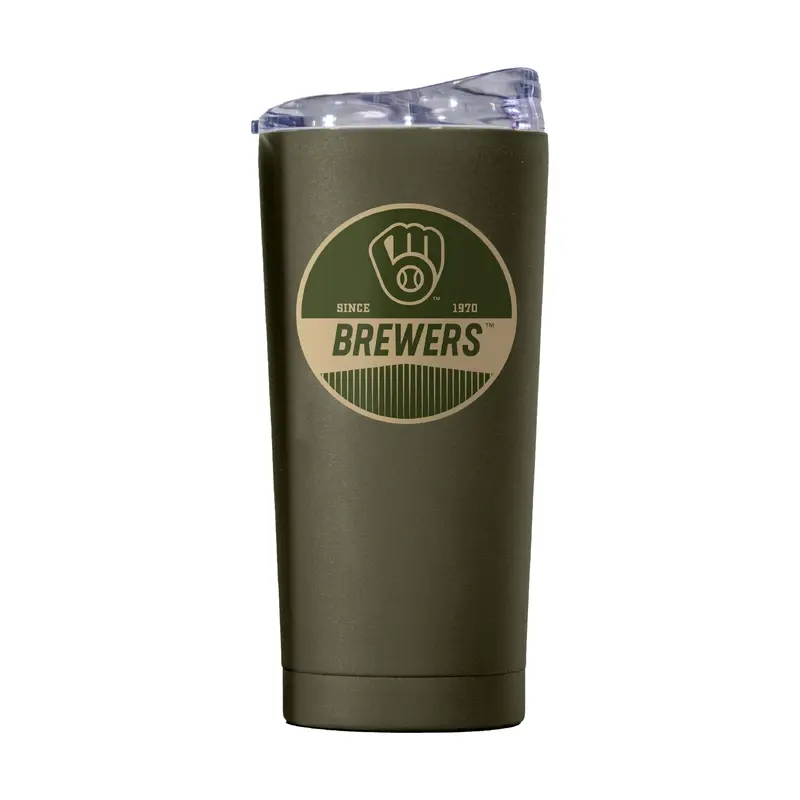 Milwaukee Brewers 20oz Badge Powder Coat Tumbler