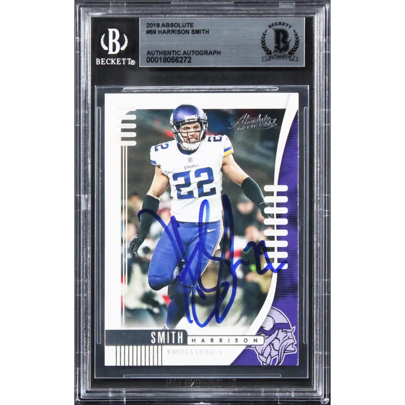 Vikings Harrison Smith Authentic Signed 2019 Absolute #69 Card BAS Slabbed