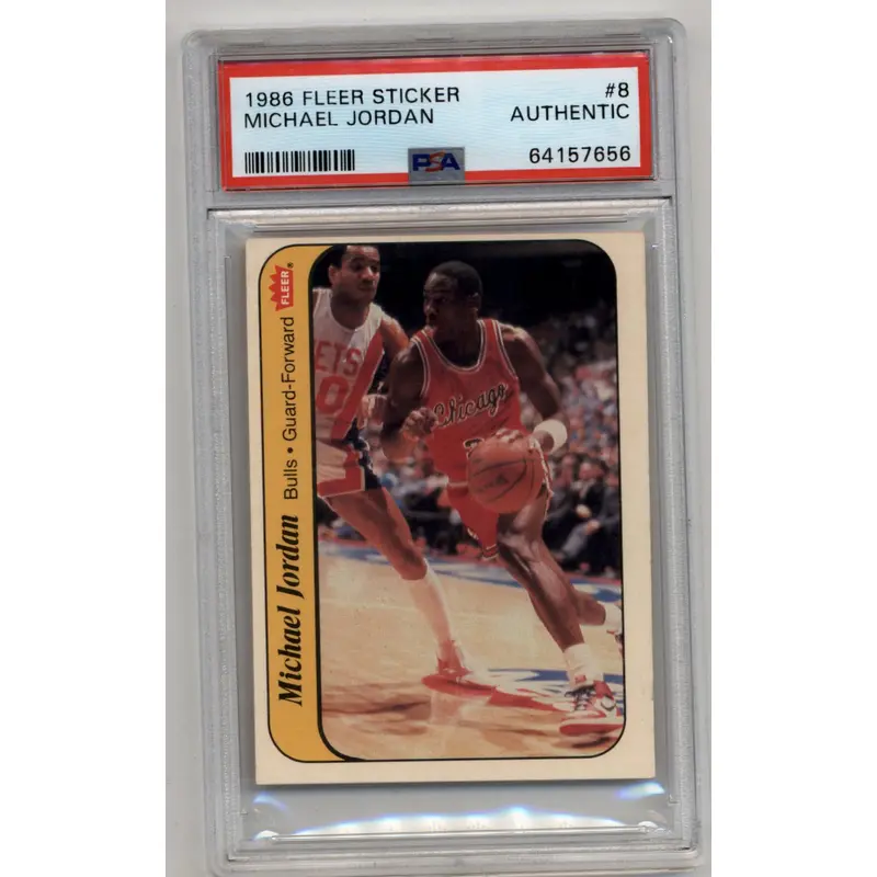 Michael Jordan 1986-87 Fleer Sticker #8 PSA Authentic