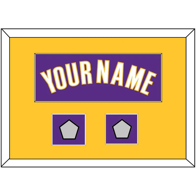 Los Angeles Name & 2 Champions Patches - Road Purple (1999-2004) - Single Mat 3