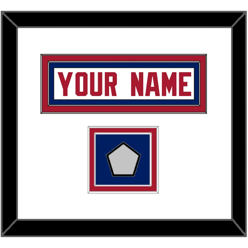 New York Nameplate & Super Bowl Jersey Patch - Road White - Double Mat 1