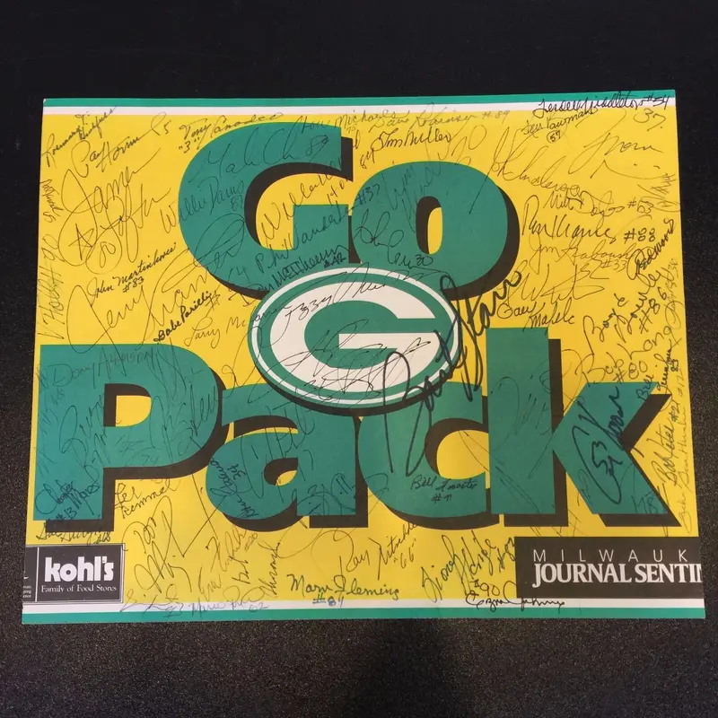 Incredible Green Bays Packers Signed Poster 60+ Signatures Bart Starr JSA COA