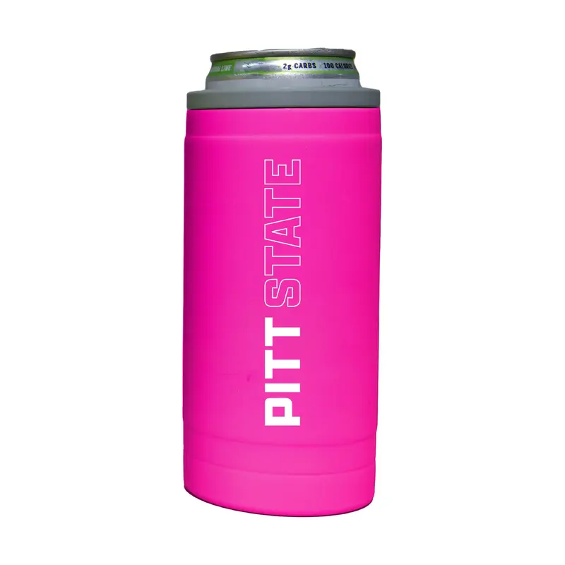 Pittsburg State 12oz Electric Stacked Soft Touch Slim Coolie
