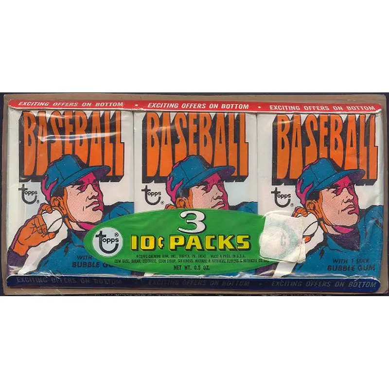 1972 Topps Baseball Unopened Wax Pack Tray (Authenticate)