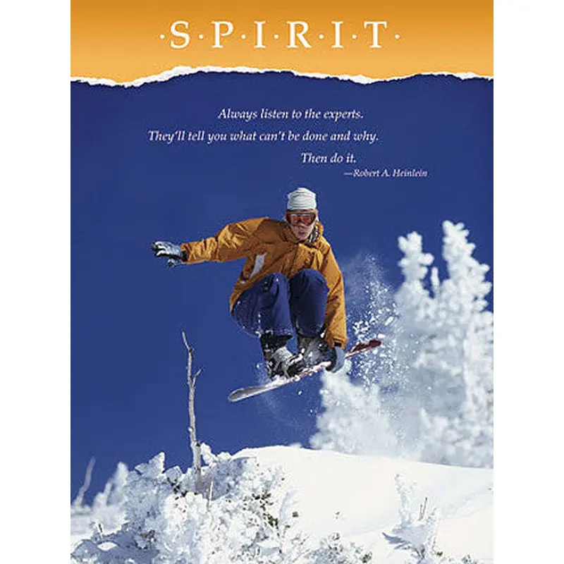Snowboarding "Spirit" Motivational Inspirational Action Poster - Jaguar Inc.