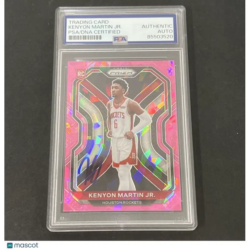 2021 Panini Prizm Pink #265 Kenyon Martin Jr. signed card PSA Rockets