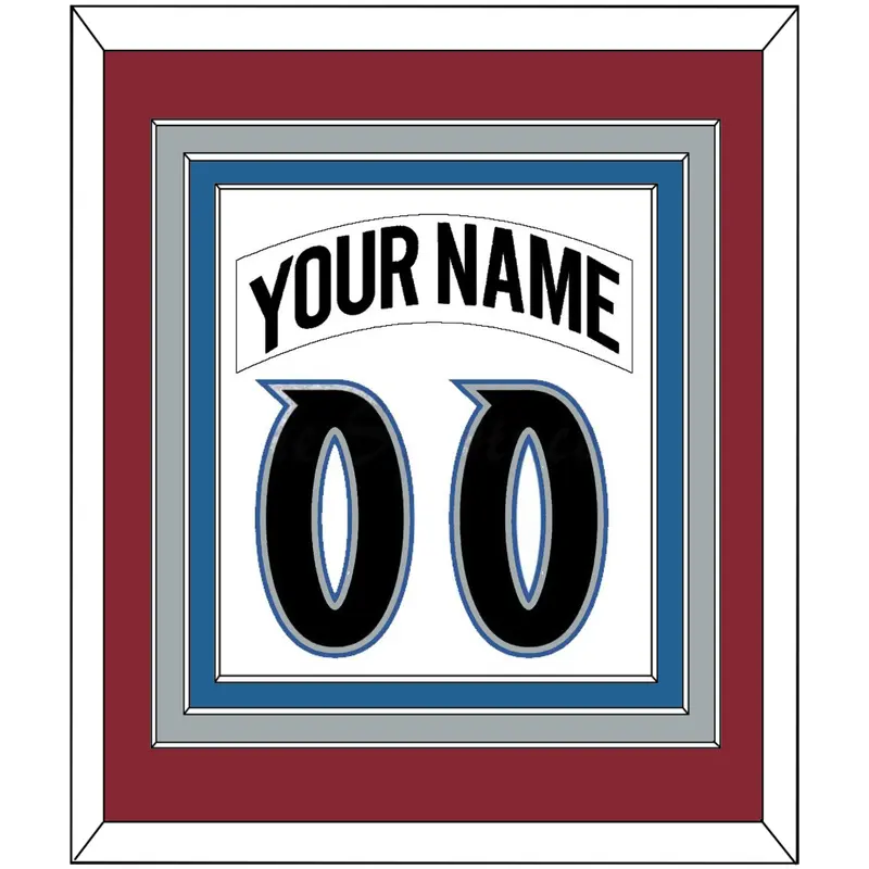 Colorado Nameplate & Number (Back) Combined - Home White (1995-1996) - Triple Mat 2