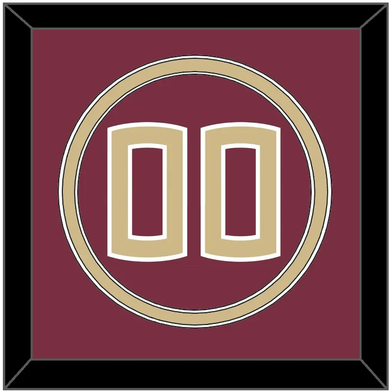 Florida State Baseball Number - Alternate Garnet (2016-2018) - Double Mat 2