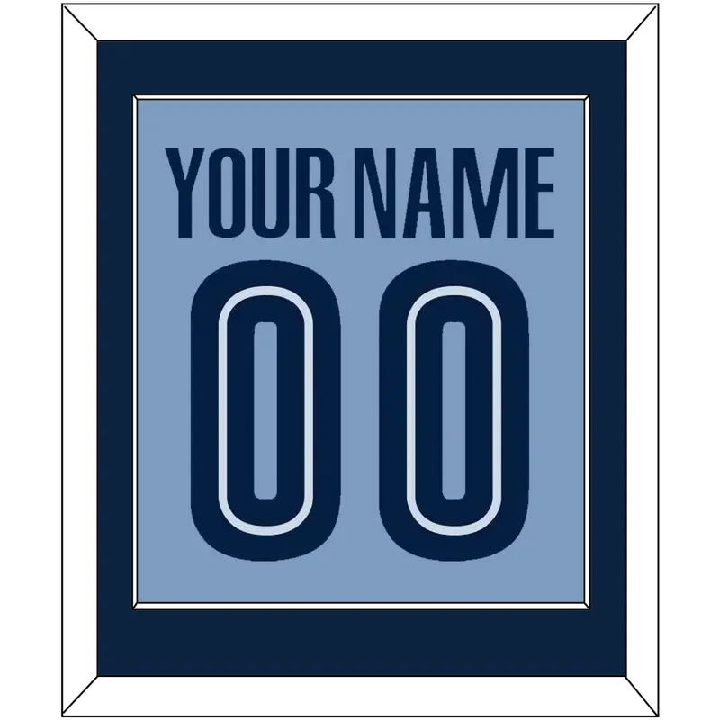 Memphis Name & Number - Alternate Light Blue (2004-2010) - Single Mat 2