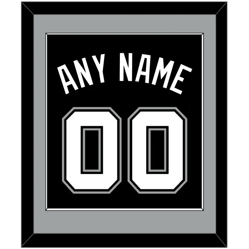 San Antonio Name & Number - Black Icon - Single Mat 2