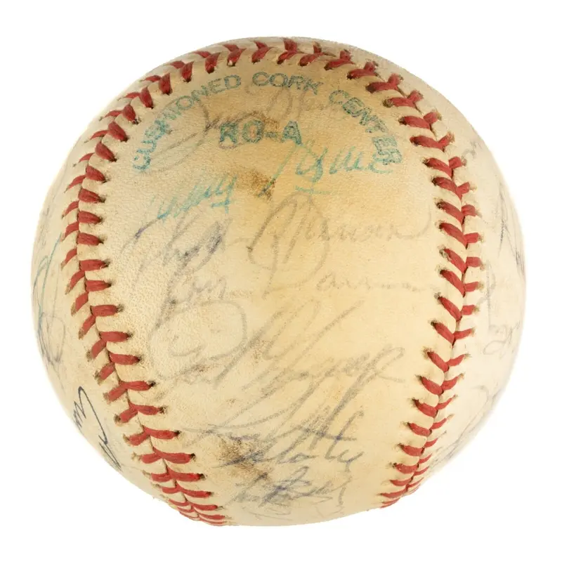 1978 Yankees World Series Champs Team Signed Baseball Thurman Munson JSA COA