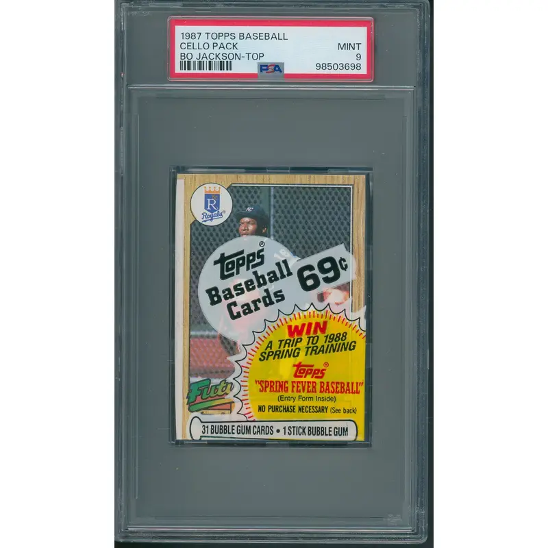 1987 Topps Baseball Unopened Cello Pack PSA 9 Jackson Top *3698